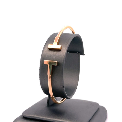 Tiffany 18k Rose Gold Wire Bracelet, 8.1g, Size medium