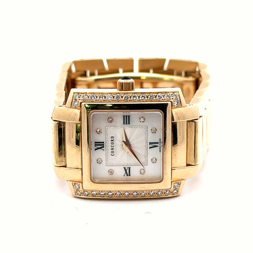 Concord 14k Yellow Gold Ladies Diamond Watch 62.4g,  Pre-owned S107883