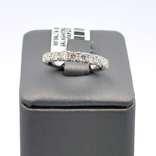 18k White Gold 1.00CT Diamond Ladies Wedding Band, 2.8G, Size 6.25,  S15490