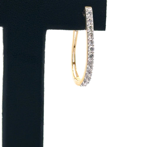 10k Yellow Gold 1.00CT Diamond Ladies Oval Hoop Earrings, 3.9gm, S14680