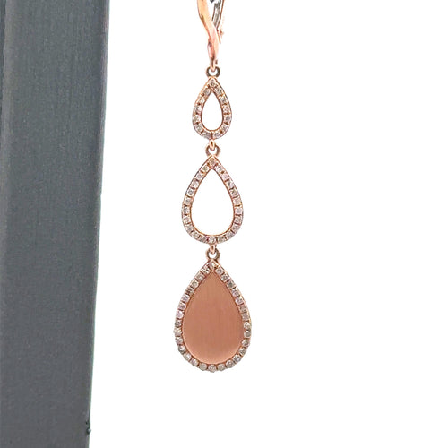 14k White Gold 0.40ct Ladies Dangling Earrings, 4.3g, S14366