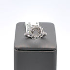 18k white Gold 1.00CT Diamond Halo Engagement Ring Mounting, 4.3gm, S105994