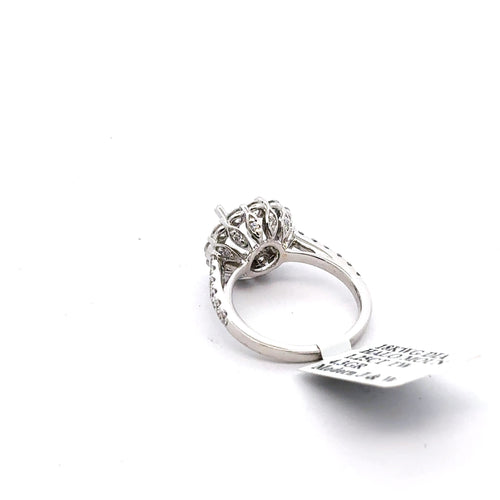 18k white Gold 1.00CT Diamond Halo Engagement Ring Mounting, 4.3gm, S105994
