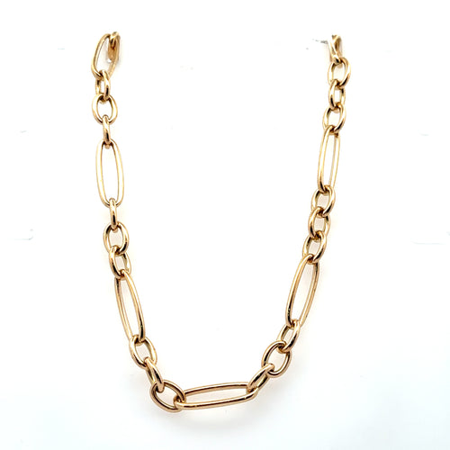Roberto Coin Alternating Gold Oval Link Short Chain Necklace 18.5" 18.2grams