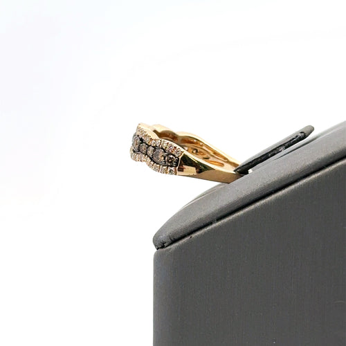 14K Yellow Gold Le Vian Chocolate Waterfall Diamond Ring 7/8 ct, 3.9g, Size 7