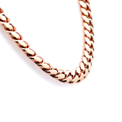 Men's Miami Cuban Link Chain necklace  10k Rose Gold - 75.2g Length - 22 Inches