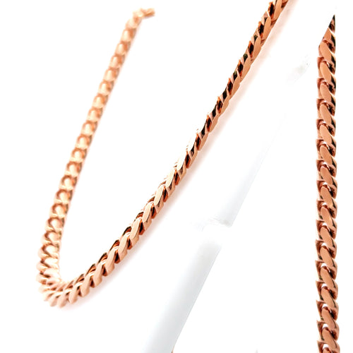 Men's Miami Cuban Link Chain necklace  10k Rose Gold - 75.2g Length - 22 Inches