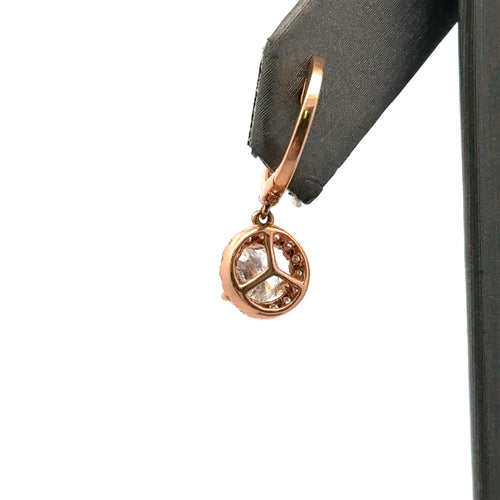 18k Rose Gold 1.75 CT Diamond Drop / Dangle Earrings, 2.8g, S12393