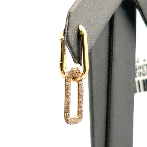 14k Yellow Gold .50CT Diamond paperclip Earrings, 3.0gm, S15502