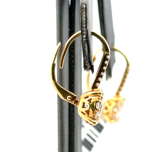 18k Yellow Gold 1.25 CT Diamond Drop / Dangle Earrings, 3.0g, S14616