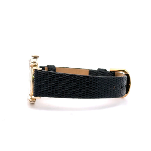 Vintage LeCoultre Solid 14K Yellow Gold silver Dial 33mm watch- preowned 100359