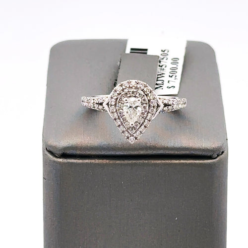 Vera Wang 14k White Gold 0.75CT Diamond Engagement Ring Size 6.50 S107916