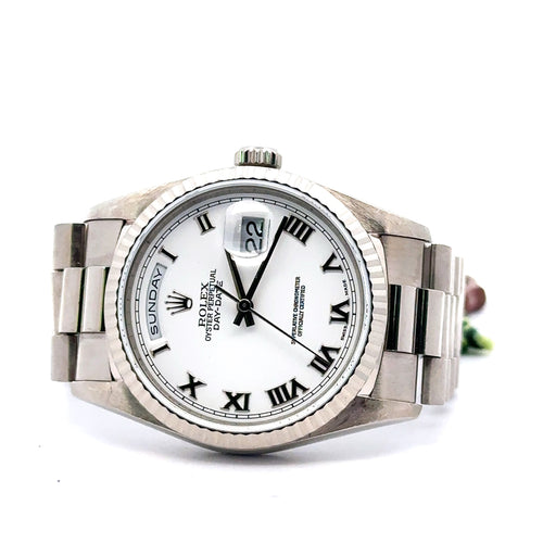 Pre-Owned Rolex Day Date Presidential 36mm 18k white Gold Watch 18239