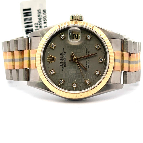 Rolex Datejust Tridor Automatic 31mm18k Gold Ladies Watch 68279B - Pre owned