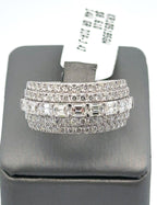 14k White Gold 3.70CT Emerald Cut Baguettes Diamond Band 10.3g Size 10 S107957