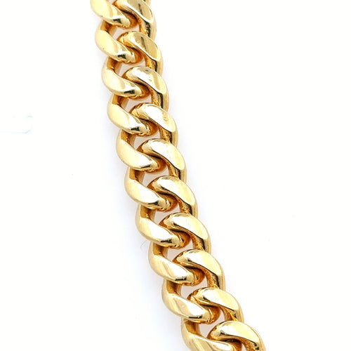 14k Yellow Gold Miami Cuban Men's Chain, 147.5gm, 24, 9mm, Diamond Clasp S107940