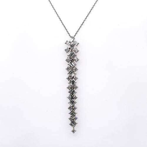 14k White Gold 1.15 Ct Diamond Pendant Ladies Necklace, 4.7gm, S16129
