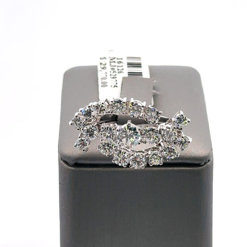 Ladies 18k White Gold 2.90 CT Diamond Cocktail Ring 11.1gm Size 7.25, S16126