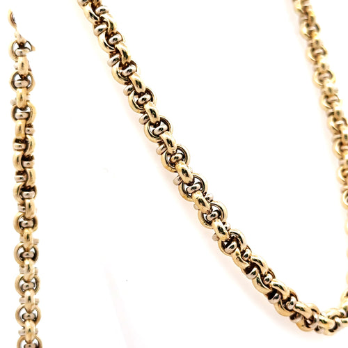 14k Yellow Gold Men's Fancy Chain, 35.3gm, 24, Made In Italy S107986