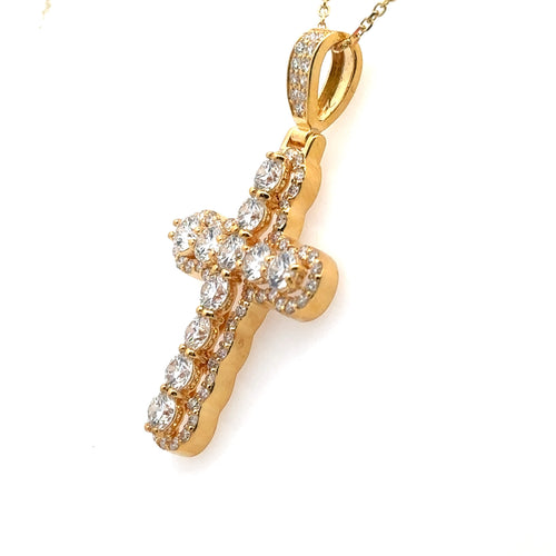 14k Yellow Gold 2.50CT Lab Grown Diamond Cross Pendant, 5.8gm S107989