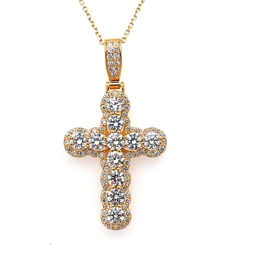 14k Yellow Gold 2.50CT Lab Grown Diamond Cross Pendant, 5.8gm S107989