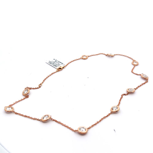 14k Rose Gold 5.50 CT Lab Grown Diamond By The Yard Necklace, 8.1g, 17", S107966