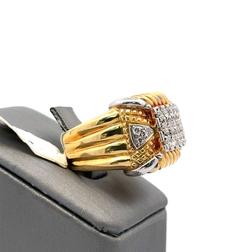 18K Yellow & white Gold 1.00 CT Diamond ladies Ring, Size 6.50, 19.5gm, S105468