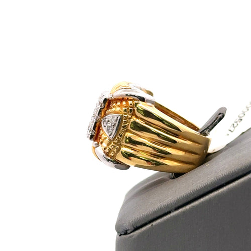 18K Yellow & white Gold 1.00 CT Diamond ladies Ring, Size 6.50, 19.5gm, S105468