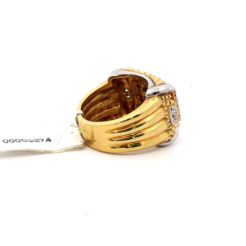 18K Yellow & white Gold 1.00 CT Diamond ladies Ring, Size 6.50, 19.5gm, S105468