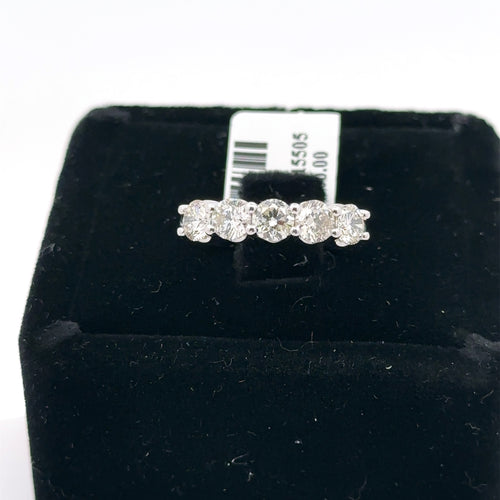 14k White Gold 1.50 CT Diamond Ladies Wedding Band, 3.3G, Size 6  S107741