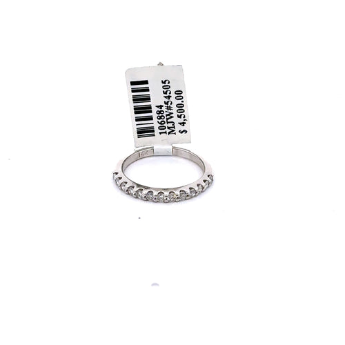 14k White Gold 0.60 CT Diamond Ladies Wedding Band, 2.2G, Size 7,  S106884
