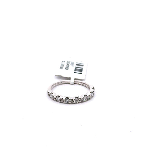 14k White Gold 0.60CT Diamond Ladies Wedding Band, 2.5G, Size 7,  S14897