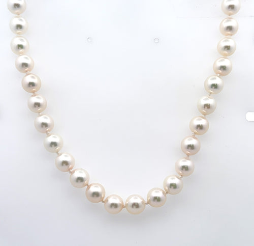 Vera Wang 14k White Gold Pearl, Sapphire & Diamond Ladies necklace, 18", 28gm, S16158