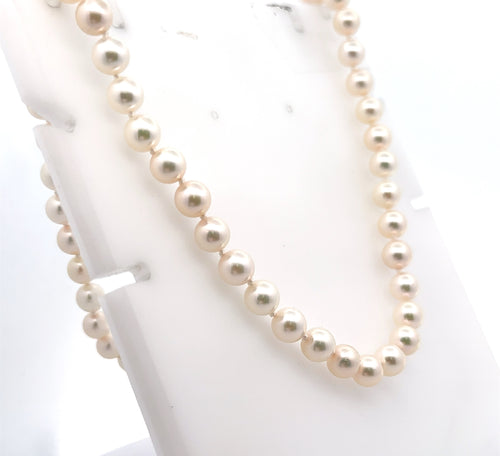 Vera Wang 14k White Gold Pearl, Sapphire & Diamond Ladies necklace, 18", 28gm, S16158