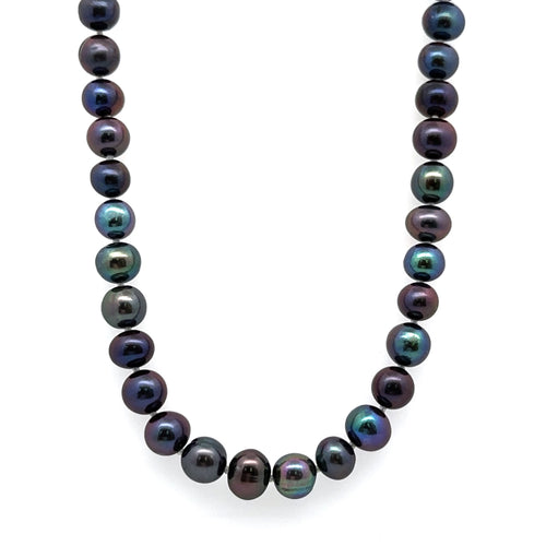 Vera Wang Silver & Black Pearl necklace, 20", 50.3gm, S16157