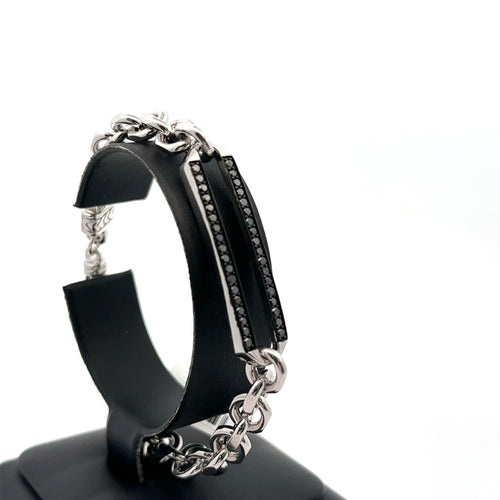 Vera Wang Bracelet Sterling Silver with Black Diamonds Diamonds, 29.7G S16156