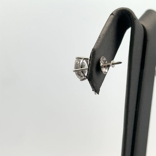 14k White Gold 2.05CT Lab-Grown Diamond Stud Earrings, Screw Back S107958