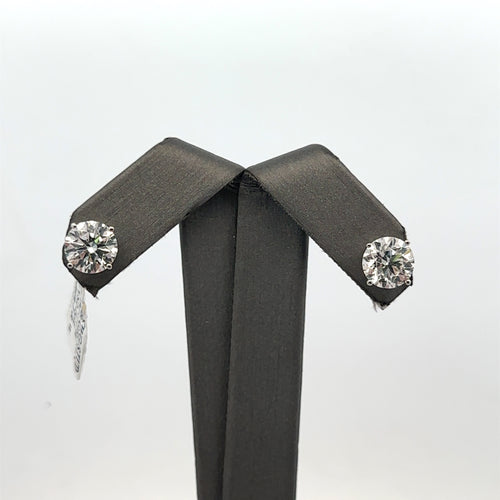 14k White Gold 4.05CT Lab-Grown Diamond Stud Earrings, Screw Back S107960