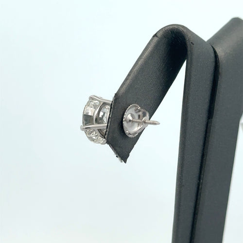 14k White Gold 6.00CT Lab-Grown Diamond Stud Earrings, Screw Back S108003