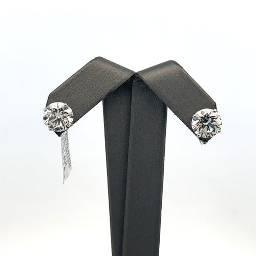 14k White Gold 6.00CT Lab-Grown Diamond Stud Earrings, Screw Back S108003