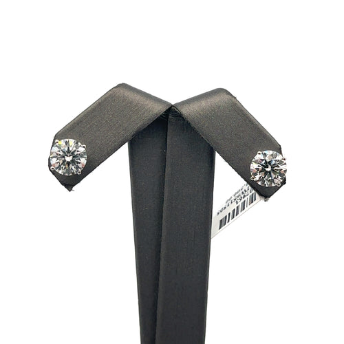 14k White Gold 4.30CT Lab-Grown Diamond Stud Earrings, Friction Back S107963