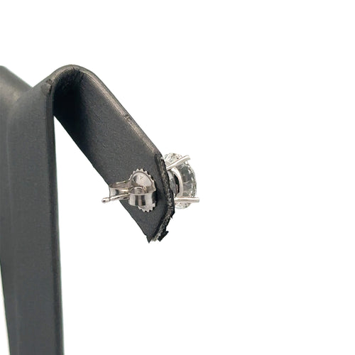 14k White Gold 4.30CT Lab-Grown Diamond Stud Earrings, Friction Back S107963