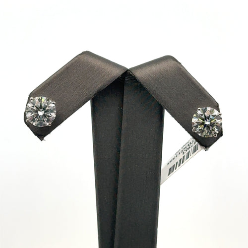 14k White Gold 4.30CT Lab-Grown Diamond Stud Earrings, Friction Back S107963