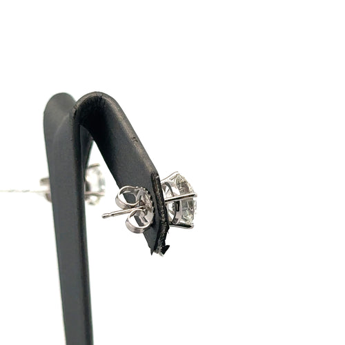 14k White Gold 4.10CT Lab-Grown Diamond Stud Earrings, Friction Back S107964
