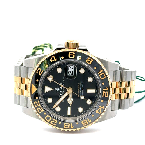 Rolex GMT-MASTER II 40mm Watch Oystersteel & 18k Gold, 126713GRNR, NEW