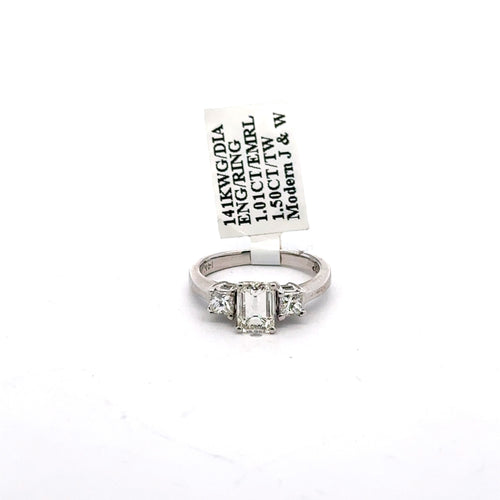 14k White Gold 1.35CT Diamond Engagement Ring Size 5.50 S106569