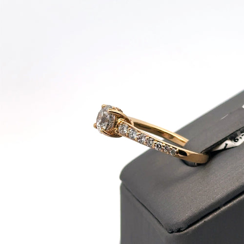 14K Yellow Gold 1.35CT Round Cut Diamond Engagement Ring, Size 6, 3.3G S106307