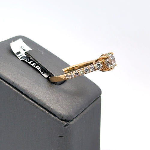 14K Yellow Gold 1.35CT Round Cut Diamond Engagement Ring, Size 6, 3.3G S106307