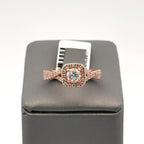 Vera Wang 14k Rose Gold 1.10 CT Diamond Halo Engagement Ring, 5.2gm, S105952