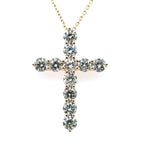 14k Yellow Gold 6.00CT Lab Grown Diamond Cross Pendant, 6.8gm S108009